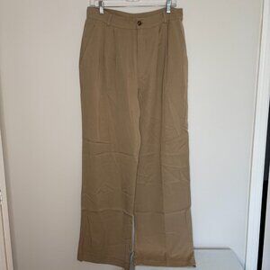 REFORMATION NEW Mason Pant Womens 10 Tan Wide Leg Trouser